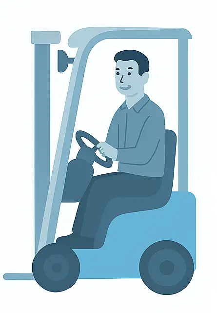 PROMPT: изометрическая инфографика — электропогрузчик с литий-ионной АКБ Lionsystems, складская зона, минималистичный стиль, без текста